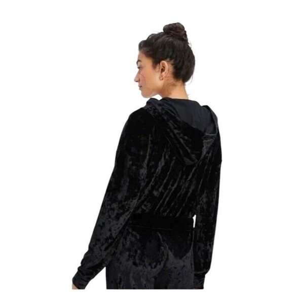 Fabletics Black Crushed velvet Zip Front Hoodie - Size 3X - Picture 2 of 11